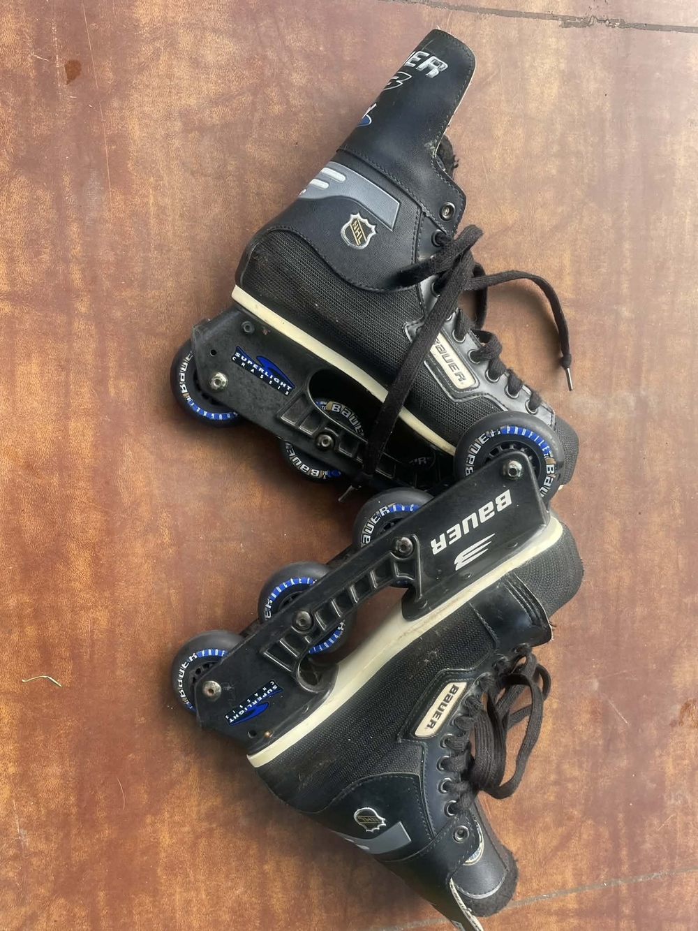 Bauer Black and Gold Roller Hockey Skate Detail